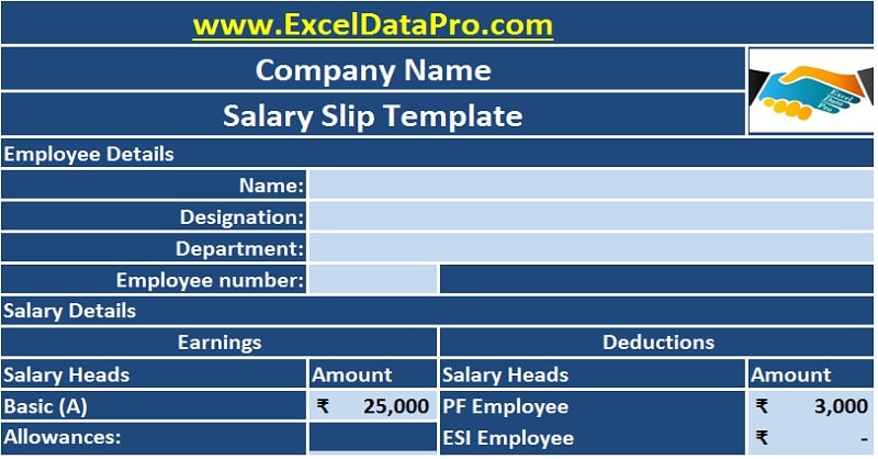 salary slip format in excel with formula